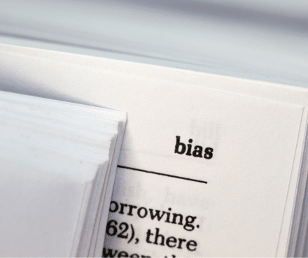 a photo of the word bias in a book
