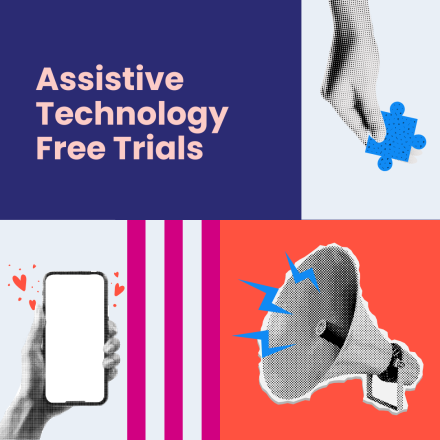 Text reads 'Assistive Technology Free Trials'